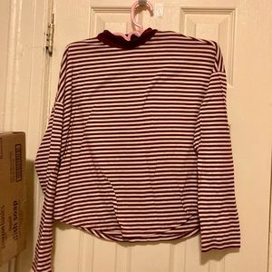 Burgundy striped shirt